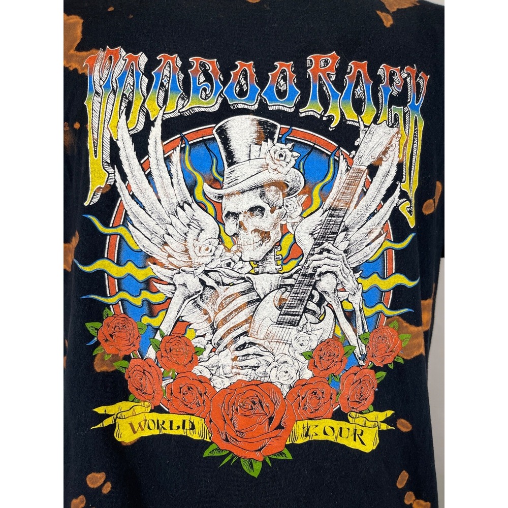 Voodoo Rock World Tour Bleached Out T Shirt Mens LG Vintage Concert T Shirts